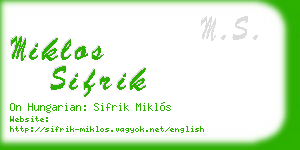 miklos sifrik business card